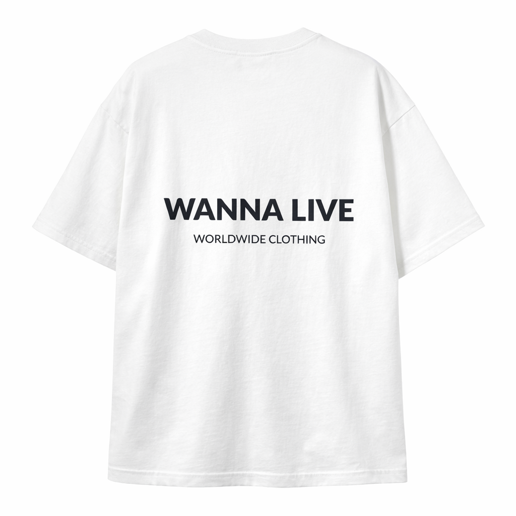 WANNA LIVE OVERSIZED T-SHIRT WHITE