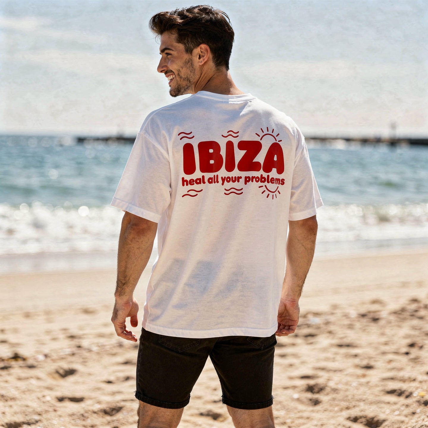 IBIZA HEAL ALL YOUR PROBLEMS OVERSIZED T-SHIRT
