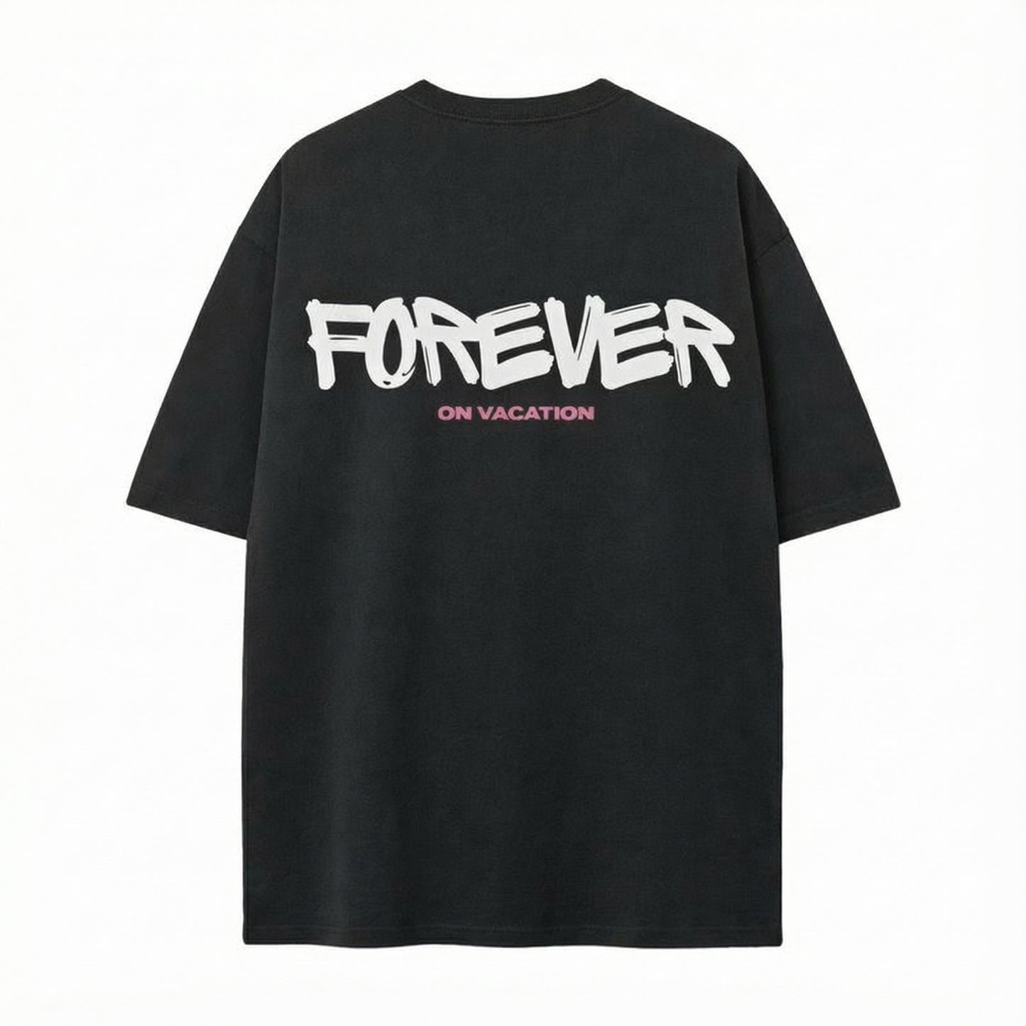FOREVER ON VACATION OVERSIZED T-SHIRT BLACK