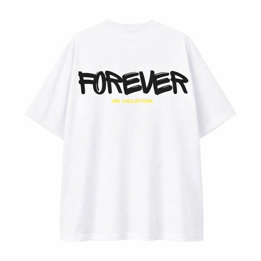 FOREVER ON VACATION OVERSIZED T-SHIRT WHITE