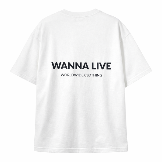 WANNA LIVE OVERSIZED T-SHIRT WHITE