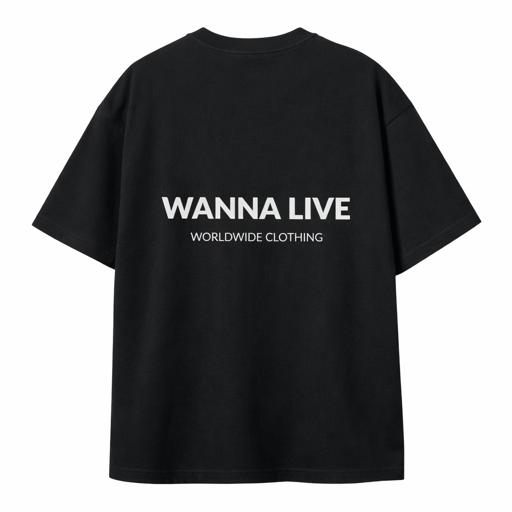 WANNA LIVE OVERSIZED T-SHIRT BLACK