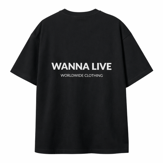 WANNA LIVE OVERSIZED T-SHIRT BLACK