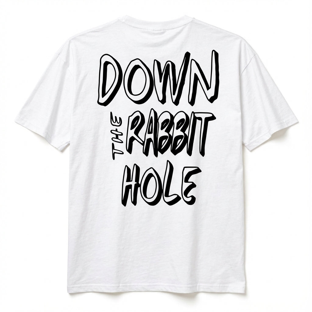 DOWN THE RABBIT HOLE OVERSIZED T-SHIRT WHITE