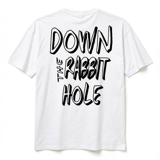 DOWN THE RABBIT HOLE OVERSIZED T-SHIRT WHITE