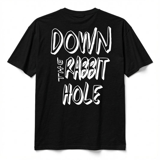 DOWN THE RABBIT HOLE OVERSIZED T-SHIRT BLACK